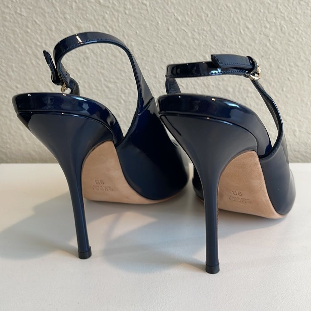 GUCCI Vitello Vernice Soft Blu Pumps - Picture 6 of 16